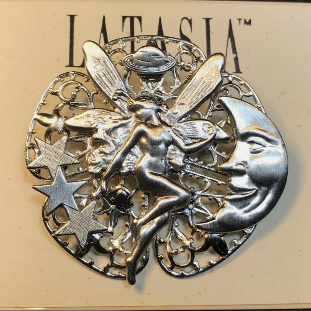 Vintage Latasia Sun Moon Star Pin